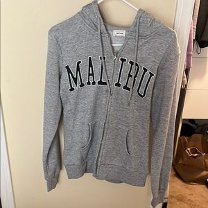 Aviator Nation Gray Hoodie with Malibu Print